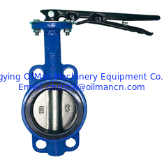 Ductile Iron Manual Handle Butterfly Valve PN10/16 Wafer Soft Seal Stainless Steel Butterfly Valve