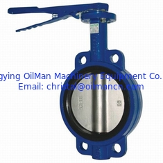 Ductile Iron Manual Handle Butterfly Valve PN10/16 Wafer Soft Seal Stainless Steel Butterfly Valve