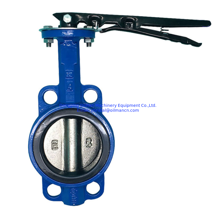 Ductile Iron Manual Handle Butterfly Valve PN10/16 Wafer Soft Seal Stainless Steel Butterfly Valve